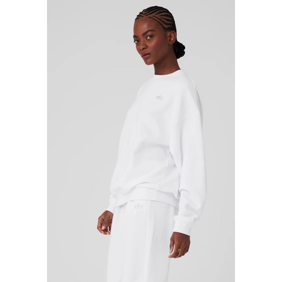 Alo Yoga Accolade Crew Neck Pullover White S - Picture 12 of 15
